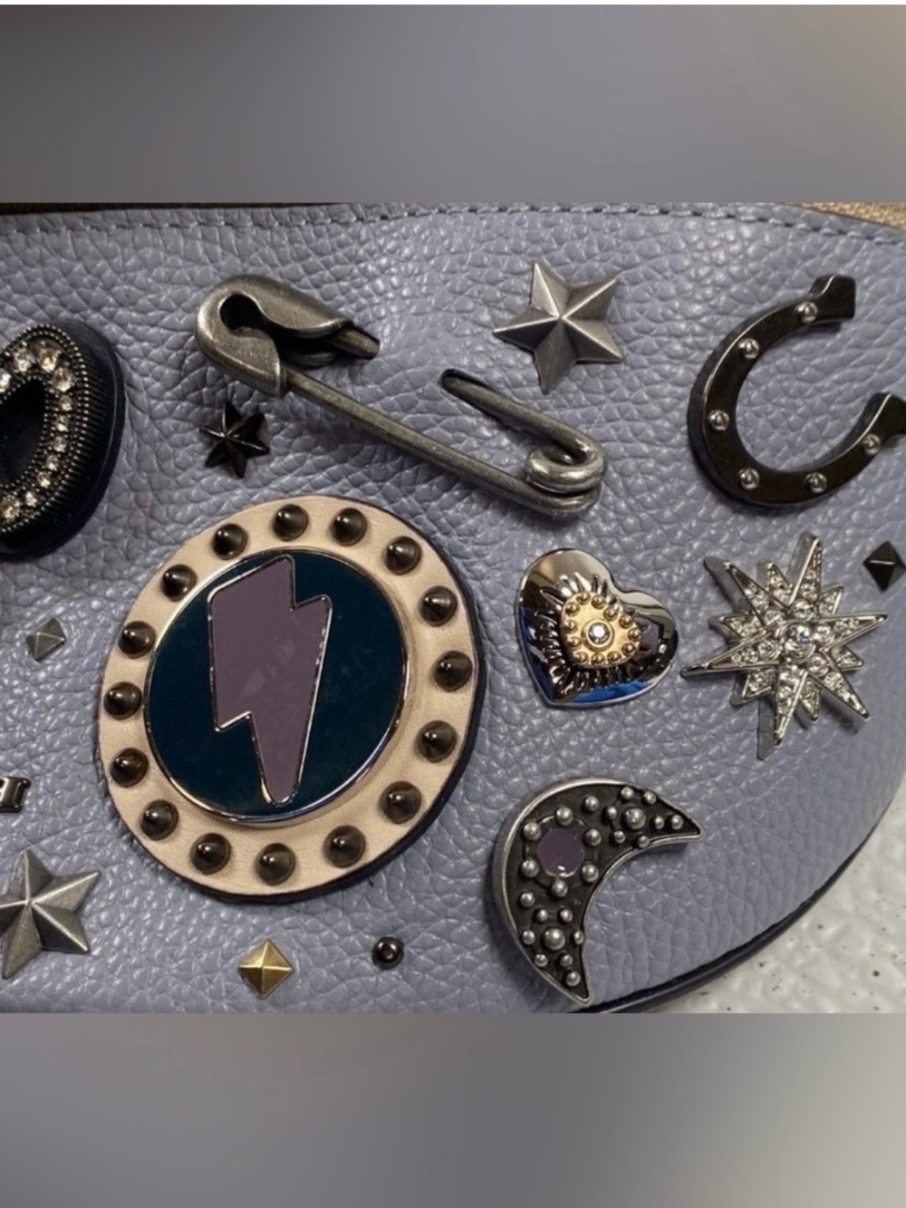 Unique Coach Pebbled Leather Belt Bag in Blue, Brown and Cream - Picture 5 of 13